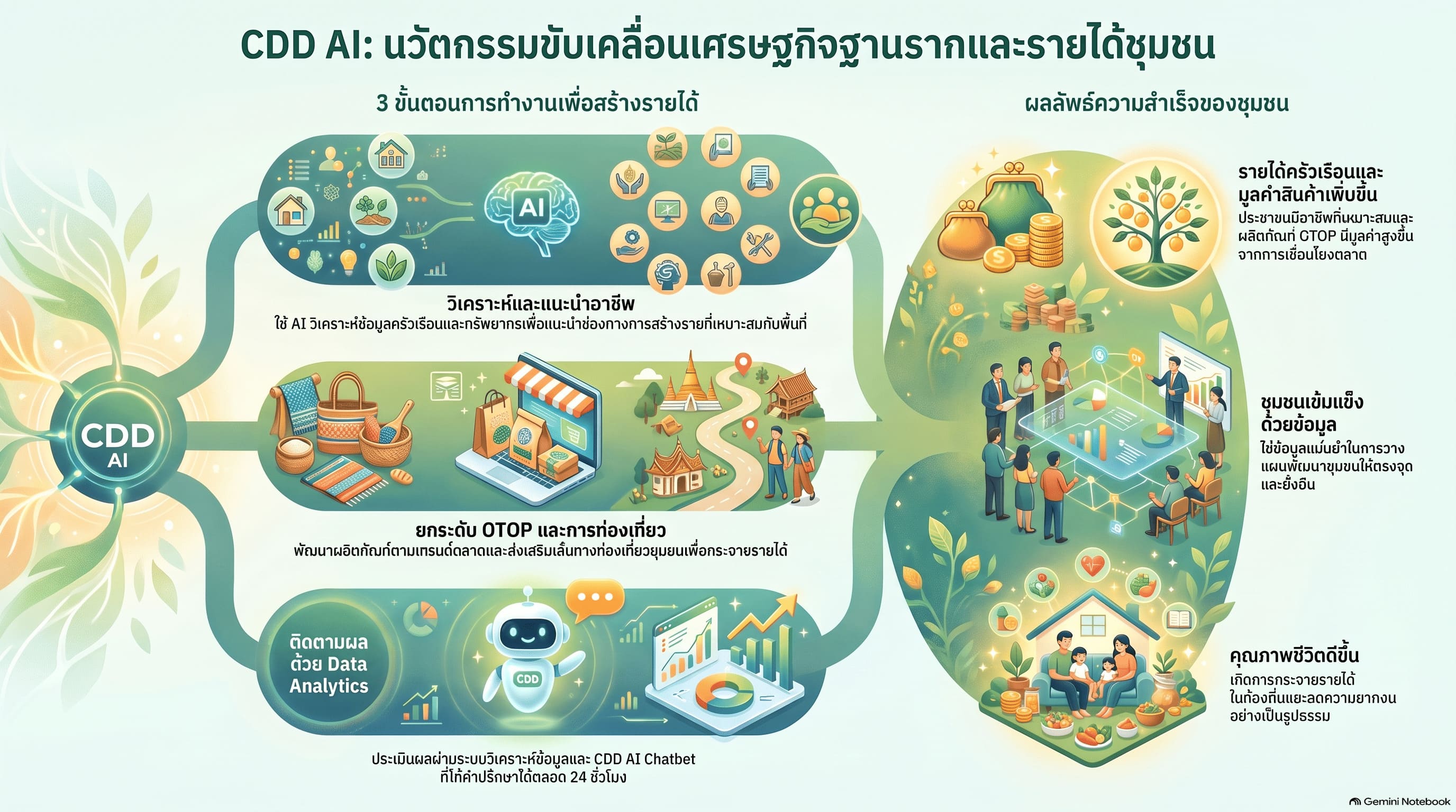 แนวทางการขับเคลื่อน CDD AI เพื่อสร้างรายได้และยกระดับเศรษฐกิจฐานราก 